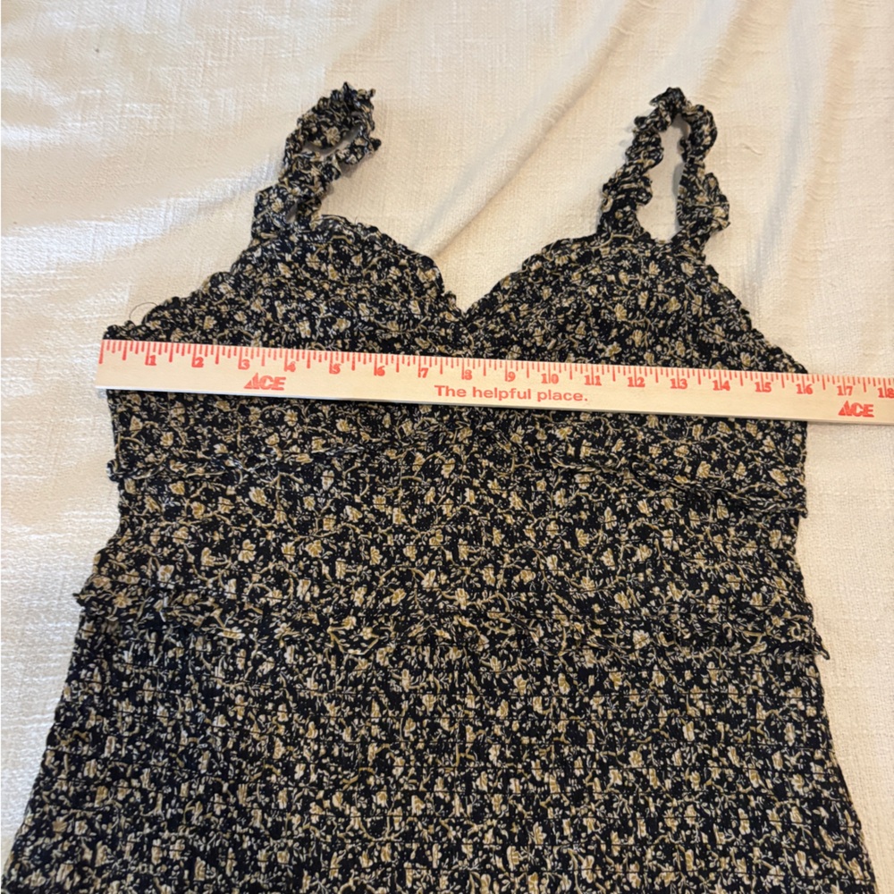 Cottagecore Black & White Rouched Summer Dress ~ Women’s Medium - Picture 5 of 7